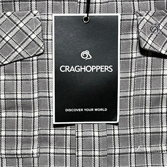 Craghoppers Men's Kiwi LS Check Flannel Shirt Small Gray - Picture 6 of 10